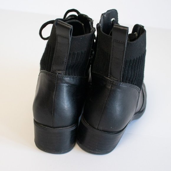 Dolce Vita Black Heeled Lace-Up Combat Boots - Picture 5 of 10